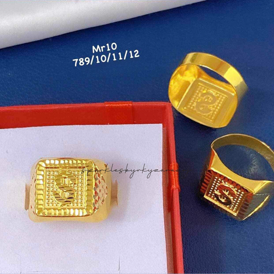 Letter S Ring Solid 18k Saudi Gold