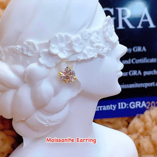 #18 Moissanite Earring 18k Saudi Gold