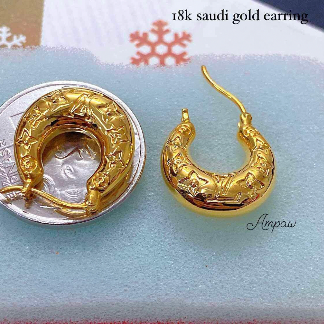 LV Earrings Ampaw 18k Saudi Gold