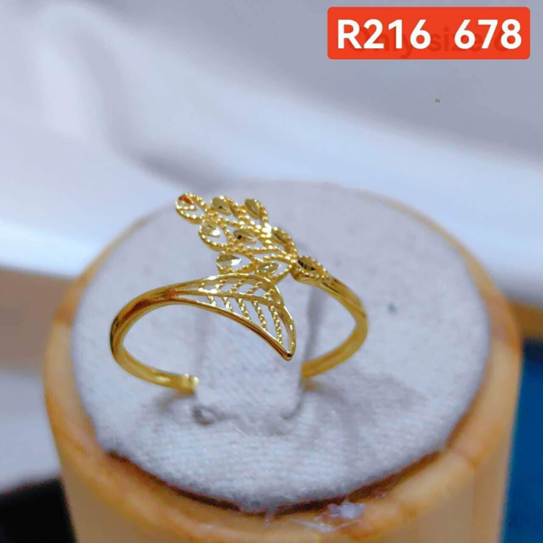 Leaf Design Ring Solid 18k Saudi Gold