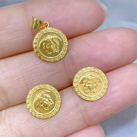 Set Versace Pendant Solid 18k Saudi Gold