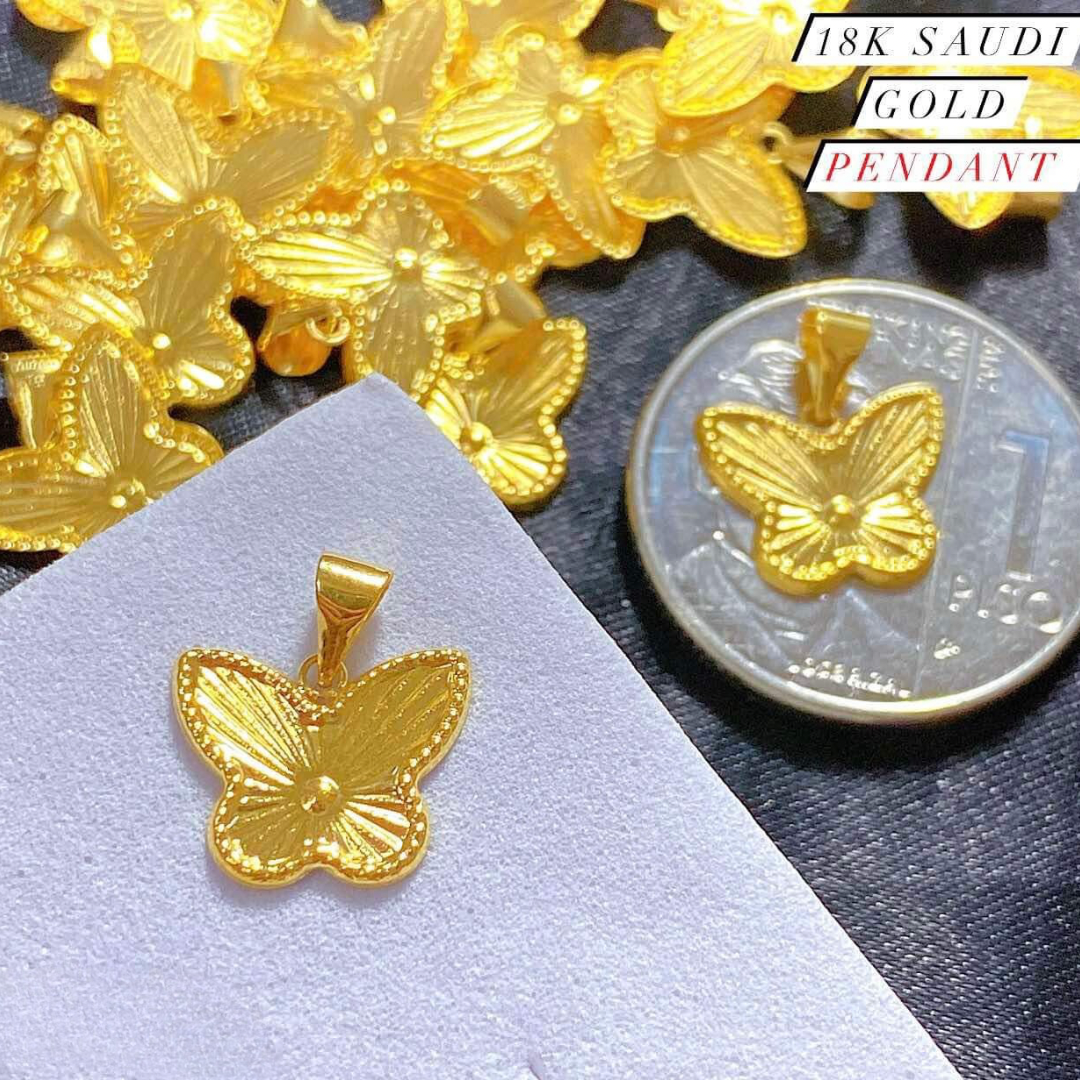 Sinag Butterfly Pendant 18k Saudi Gold