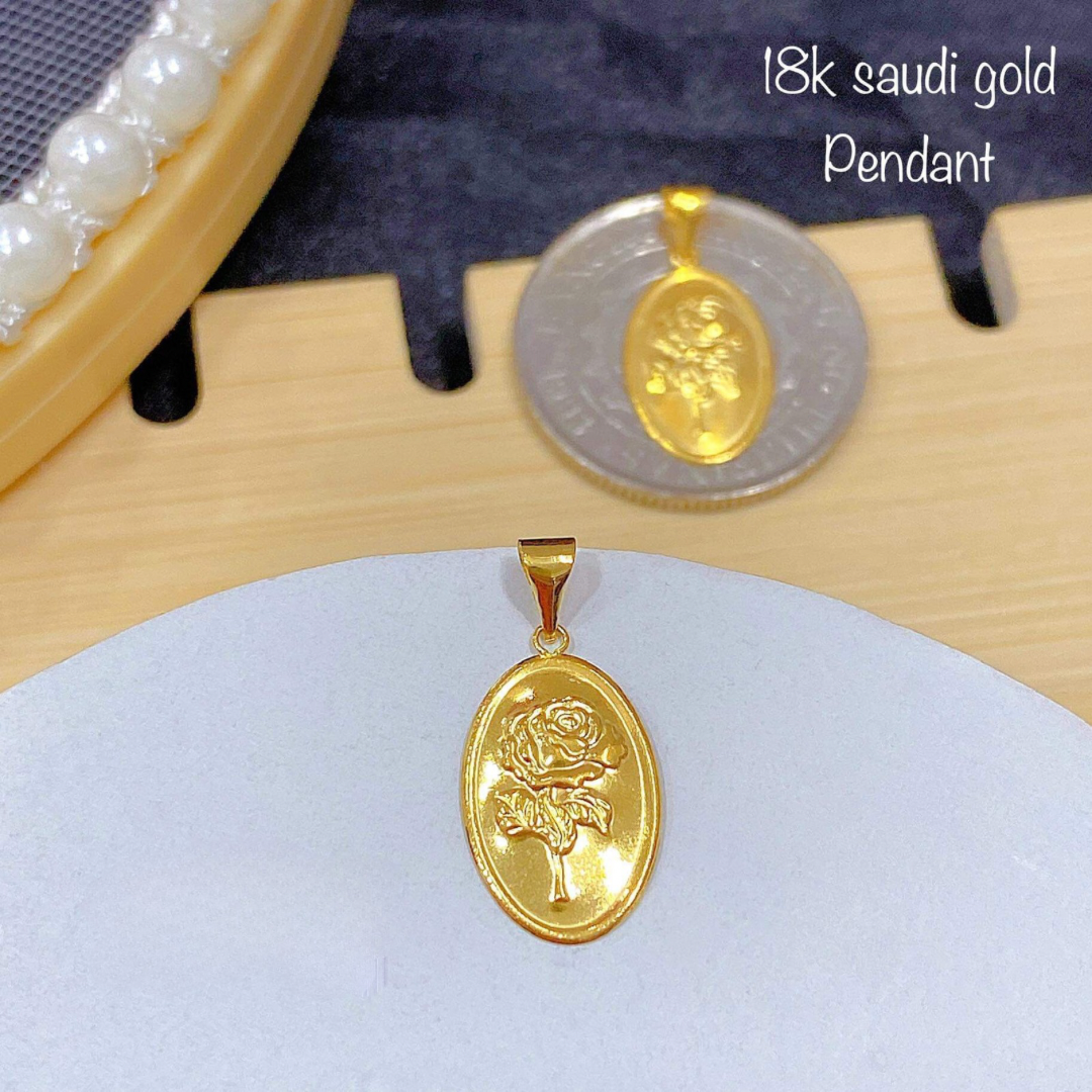 Rose Gold Pendant Solid 18k Saudi Gold