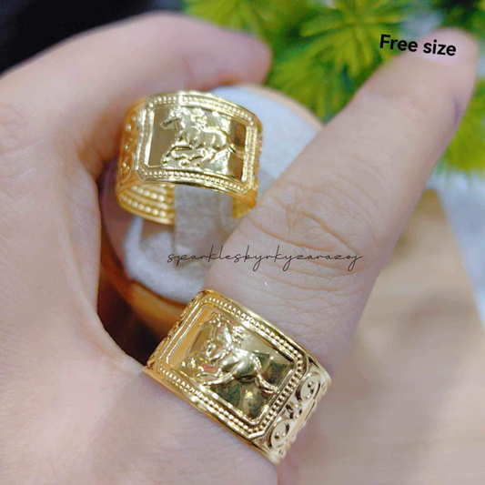 Horse Ring Solid 18k Saudi Gold