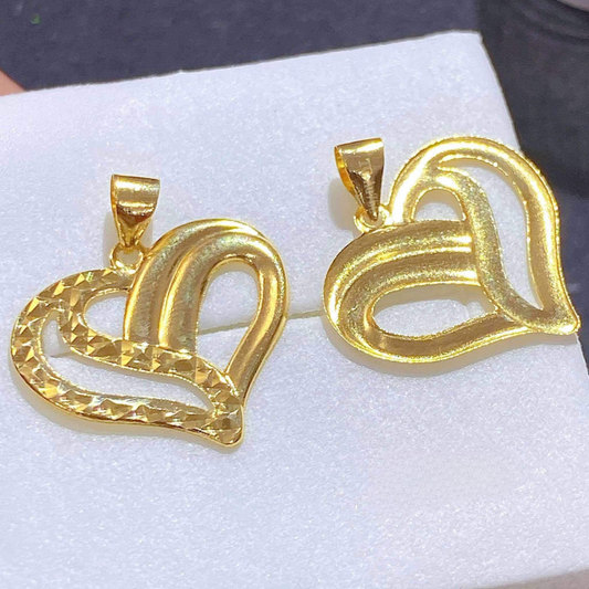 #10 Heart Pendant Solid 18k Saudi Gold