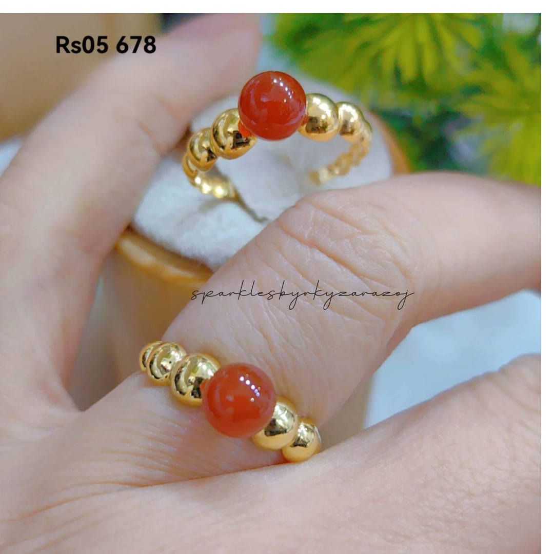 Ball Ring 18k Solid Saudi Gold