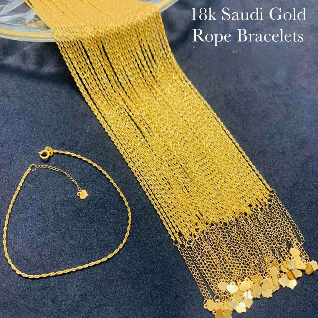 Rope Bracelet 18k Saudi Gold