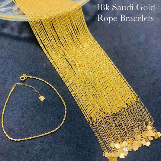 Rope Bracelet 18k Saudi Gold