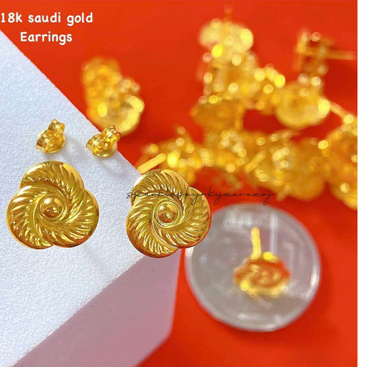 Ensaymada Earrings 18k Saudi Gold