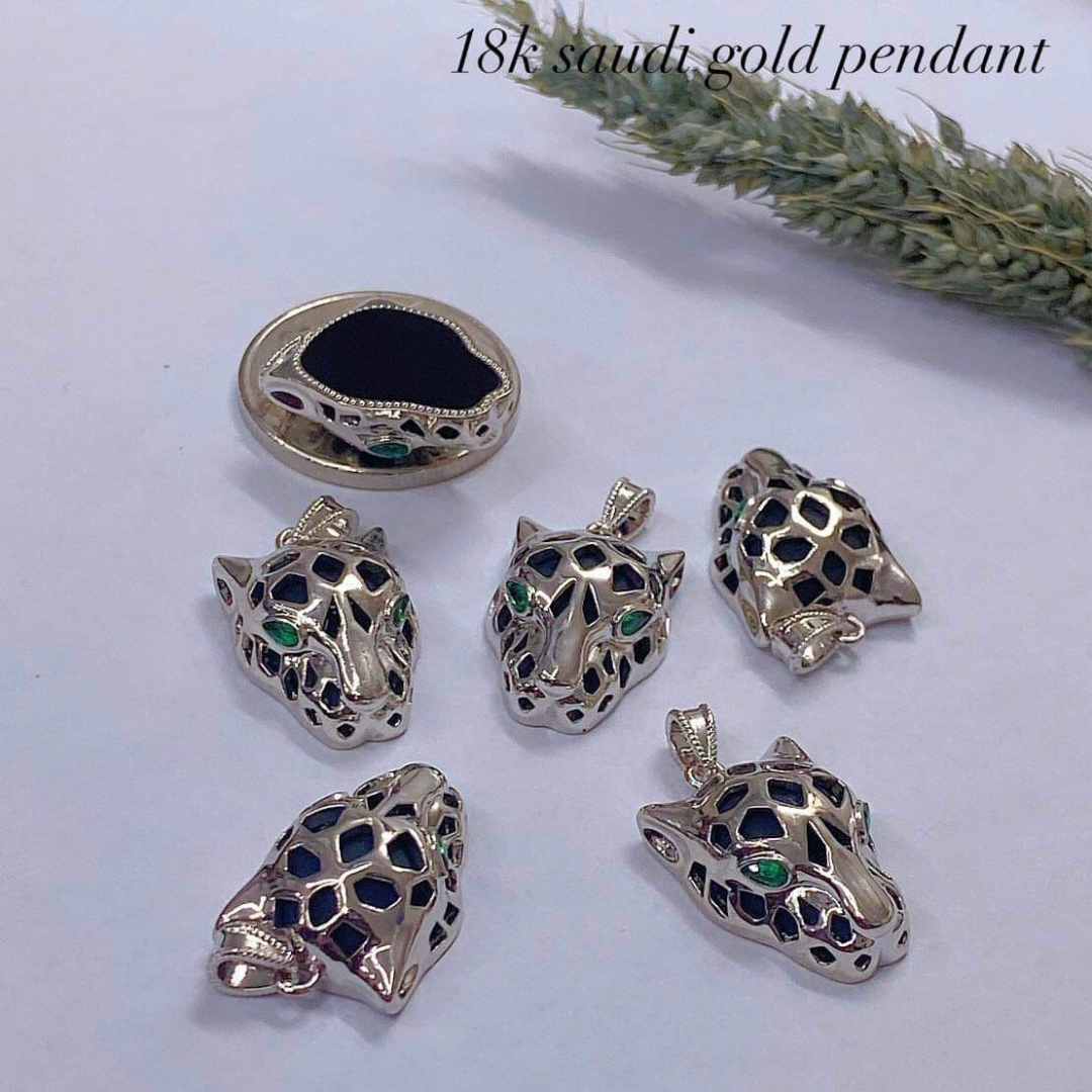 Panther Pendant White Gold 18k Saudi Gold