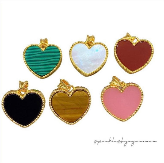 15mm Heart Clover Pendant