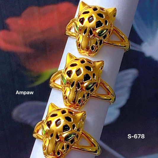 Cheetah Head Ring Ampaw 18k Saudi Gold