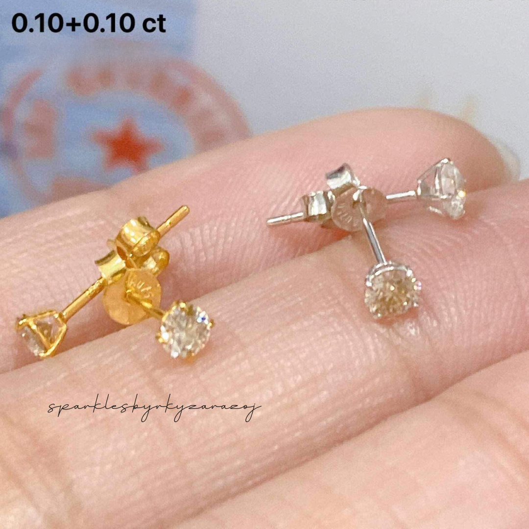 #9 Mini Earrings Natural Diamond 18k Saudi Gold