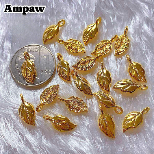 Mini Leaf Pendant Ampaw 18k Saudi Gold