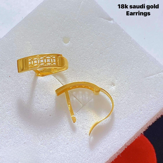 #11 Earrings 18k Saudi Gold