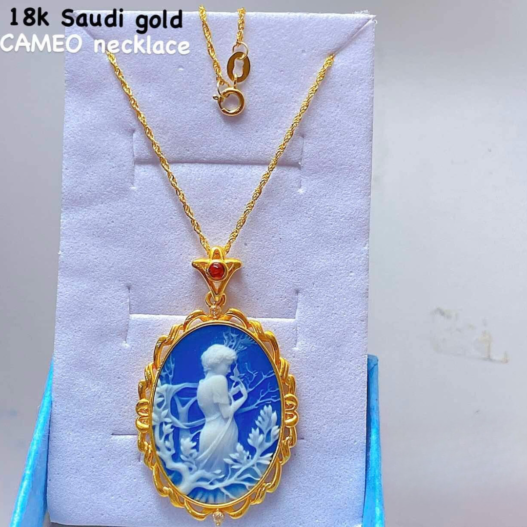 #3 Cameo Necklace 18k Saudi Gold