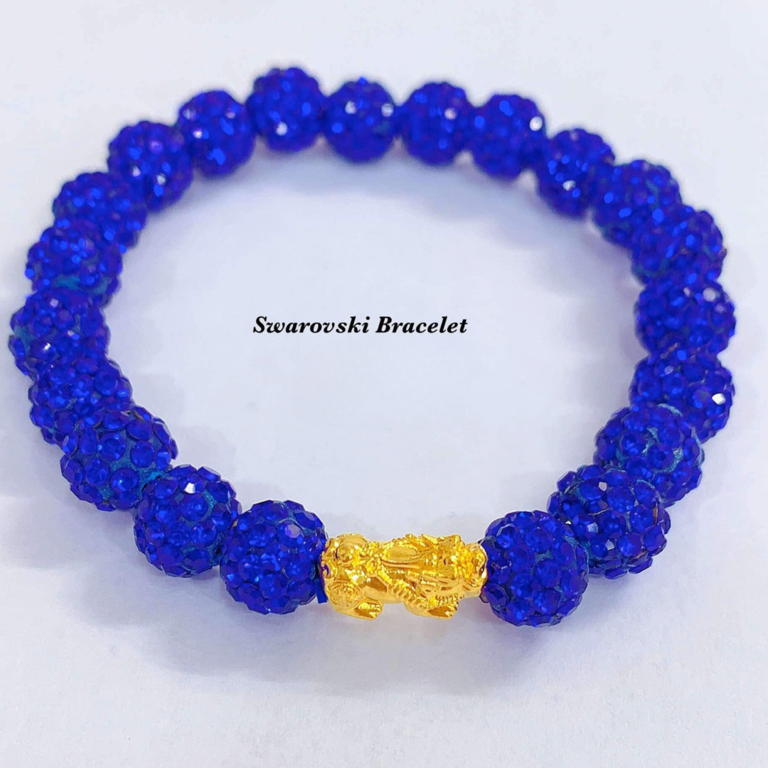 Blue Swarovski Bracelet 18k Saudi Gold