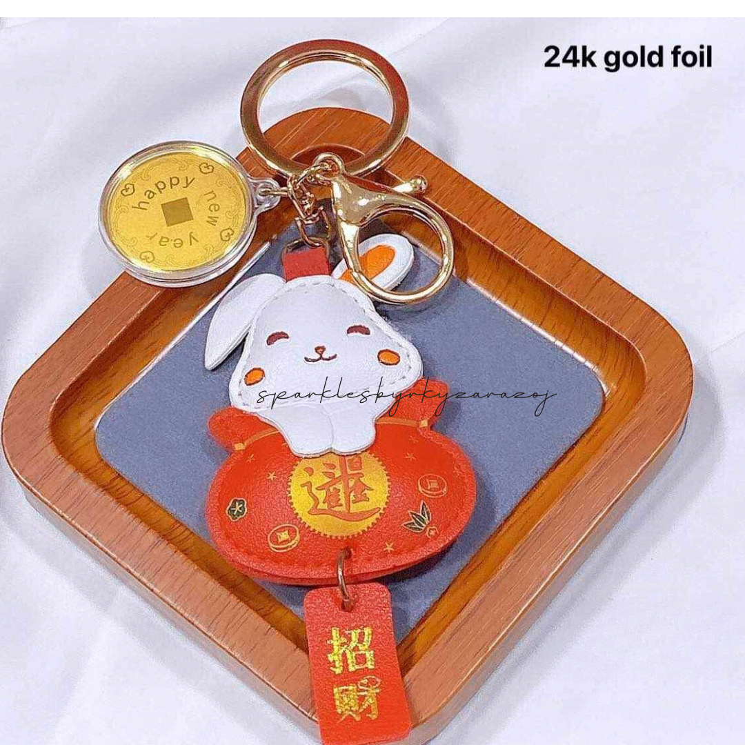 #1 Rabbit KeyChain Lucky Charm 24k Gold