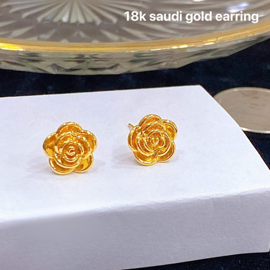 Rosey Earrings Ampaw 18k Saudi Gold