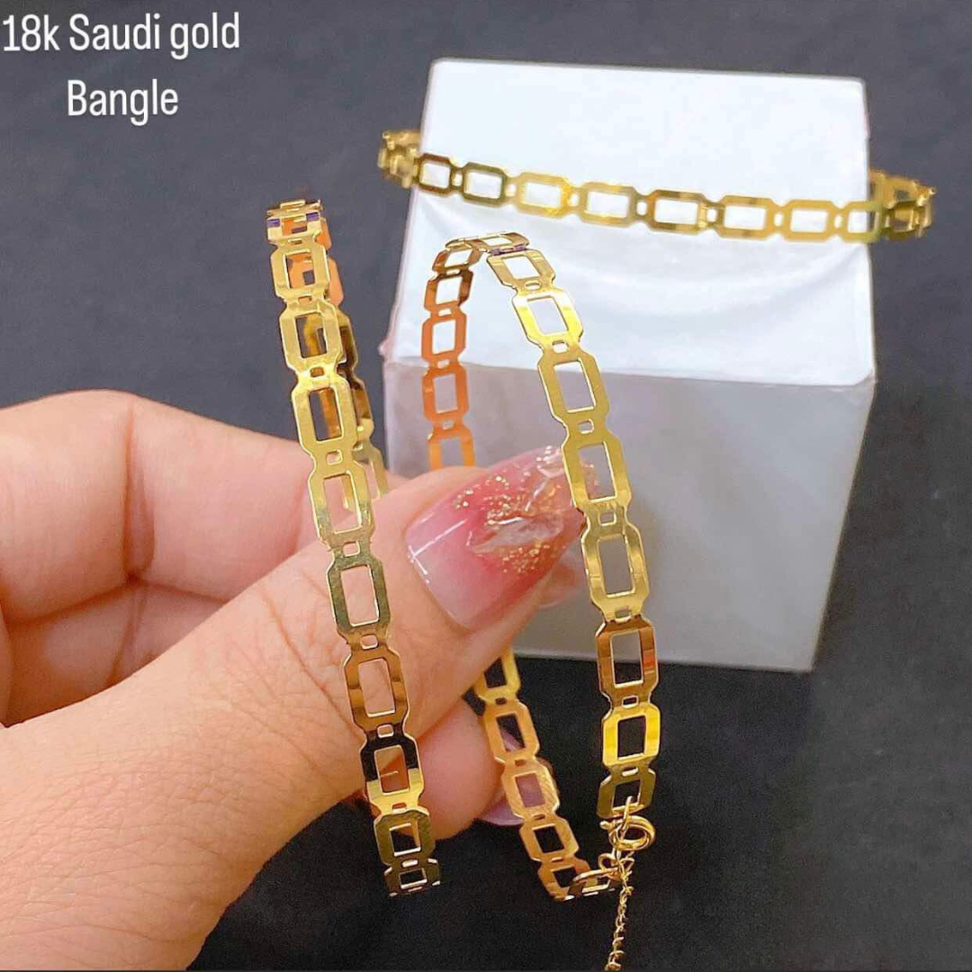 Clip Bangle Solid 18k Saudi Gold