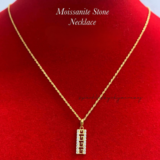 Fendi Moissanite Stone Pendant Only Ampaw 18k Saudi Gold