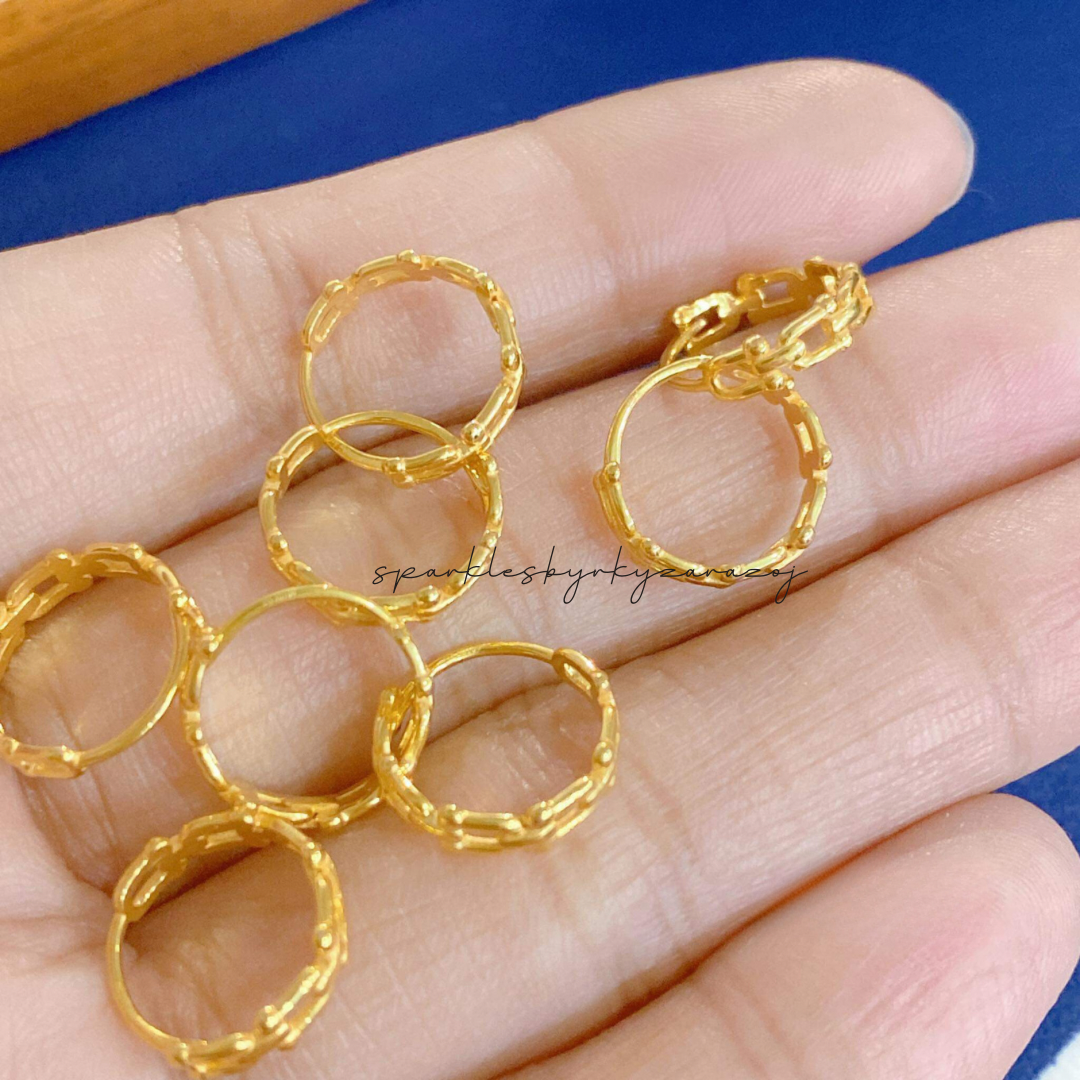 #16 Golden Earrings Solid 18k Saudi Gold