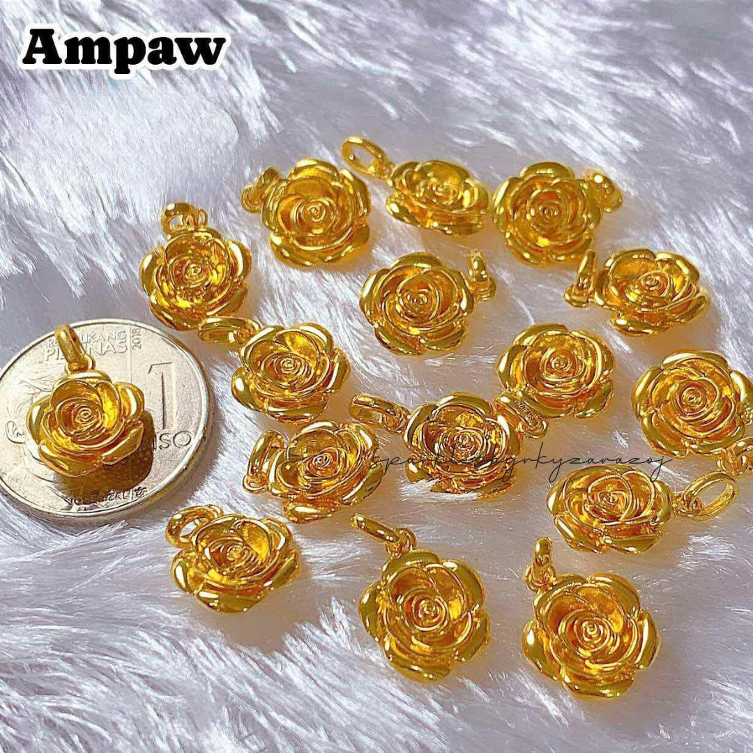 Mini Rose Pendant Ampaw 18k Saudi Gold