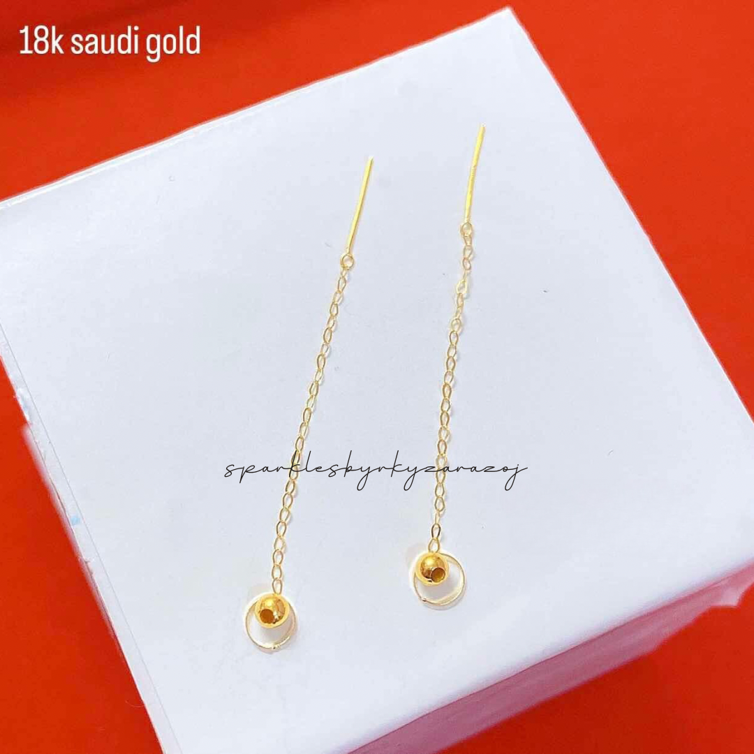 Ball Tictac Earrings 18k Saudi Gold