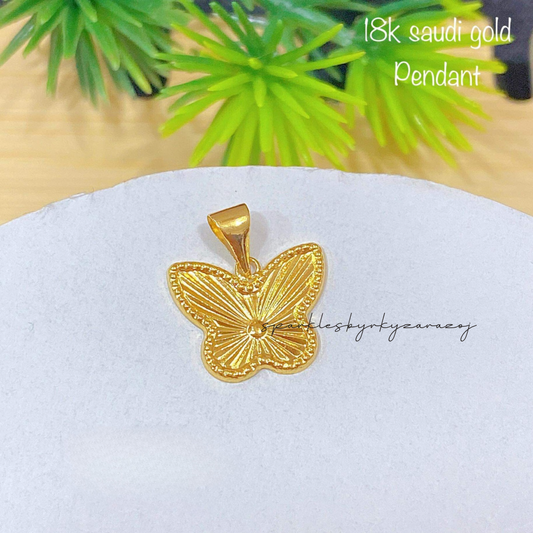 Dainty Butterfly Pendant 18k Saudi Gold