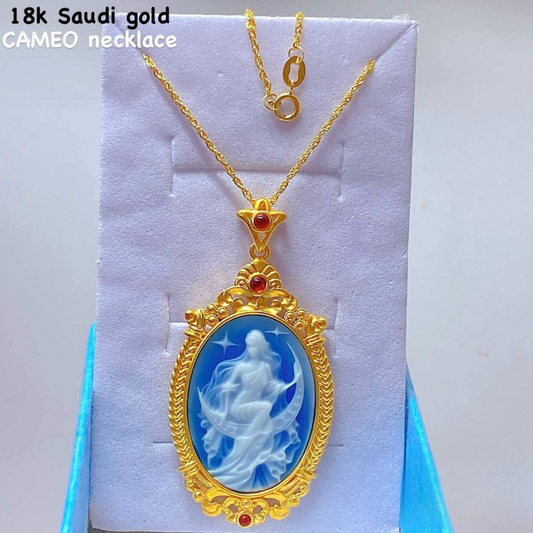 #4 Cameo Necklace 18k Saudi Gold