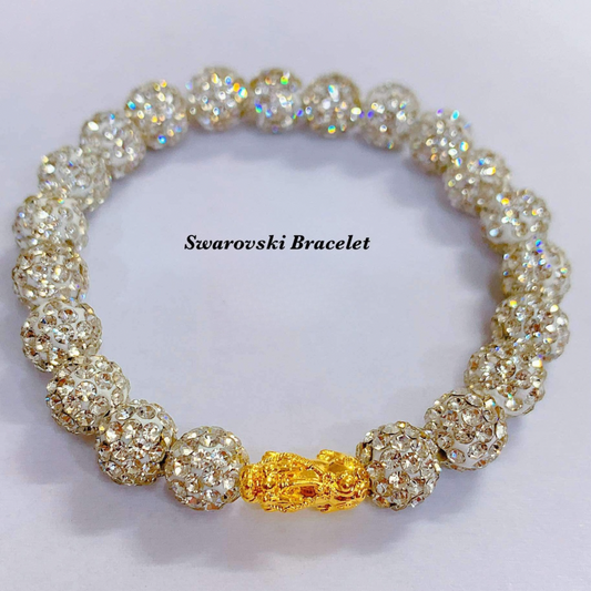 Silver Swarovski Bracelet 18k Saudi Gold