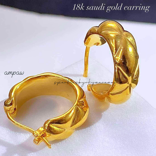 Raniala Earrings Ampaw 18k Saudi Gold