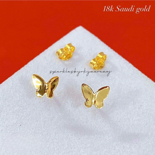 Butterfly Earrings 18k Saudi Gold