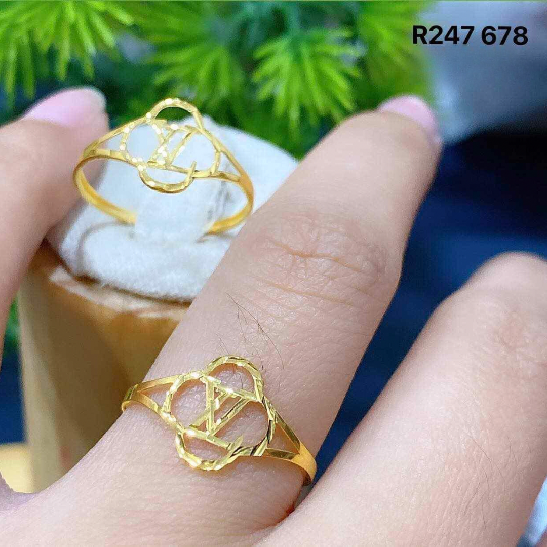 LV Ring Solid 18k Saudi Gold