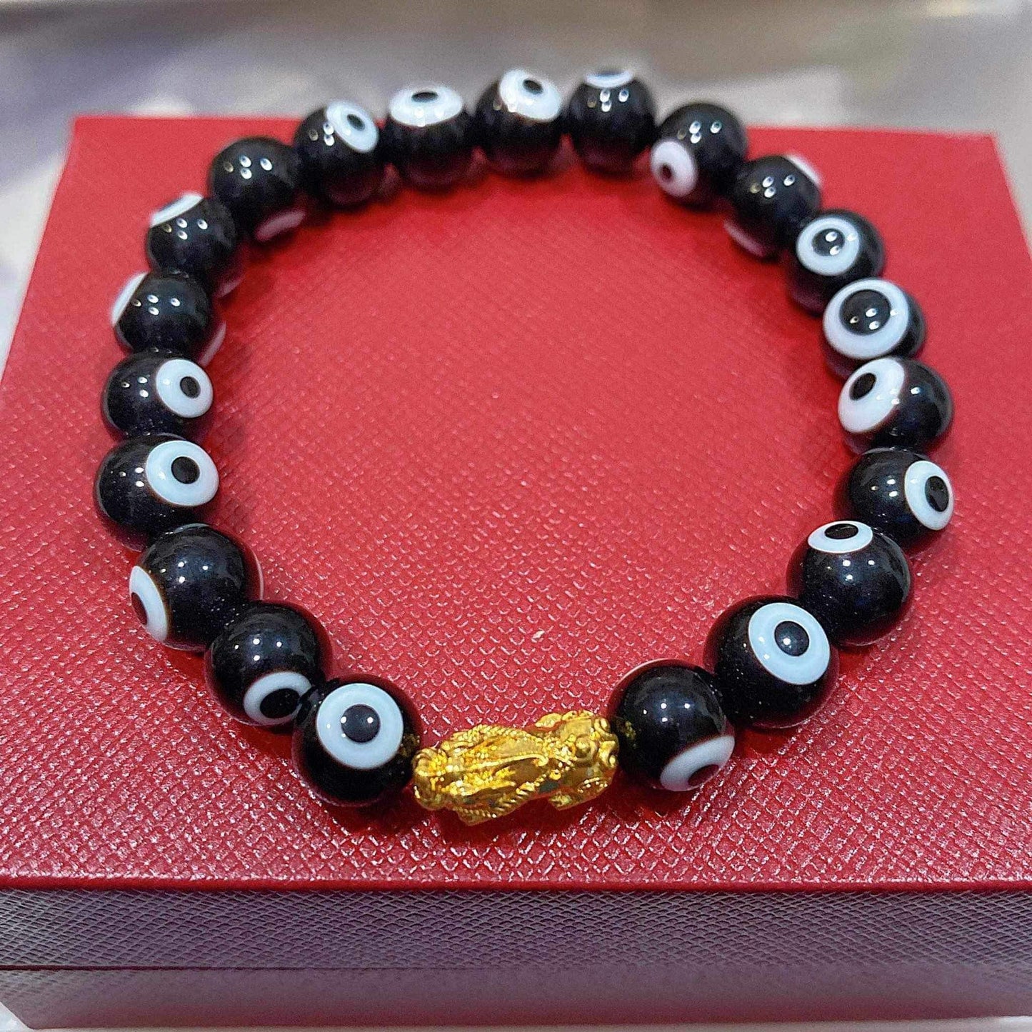 Black Evil Eye Piyao Bracelet Ampaw 24k Saudi Gold