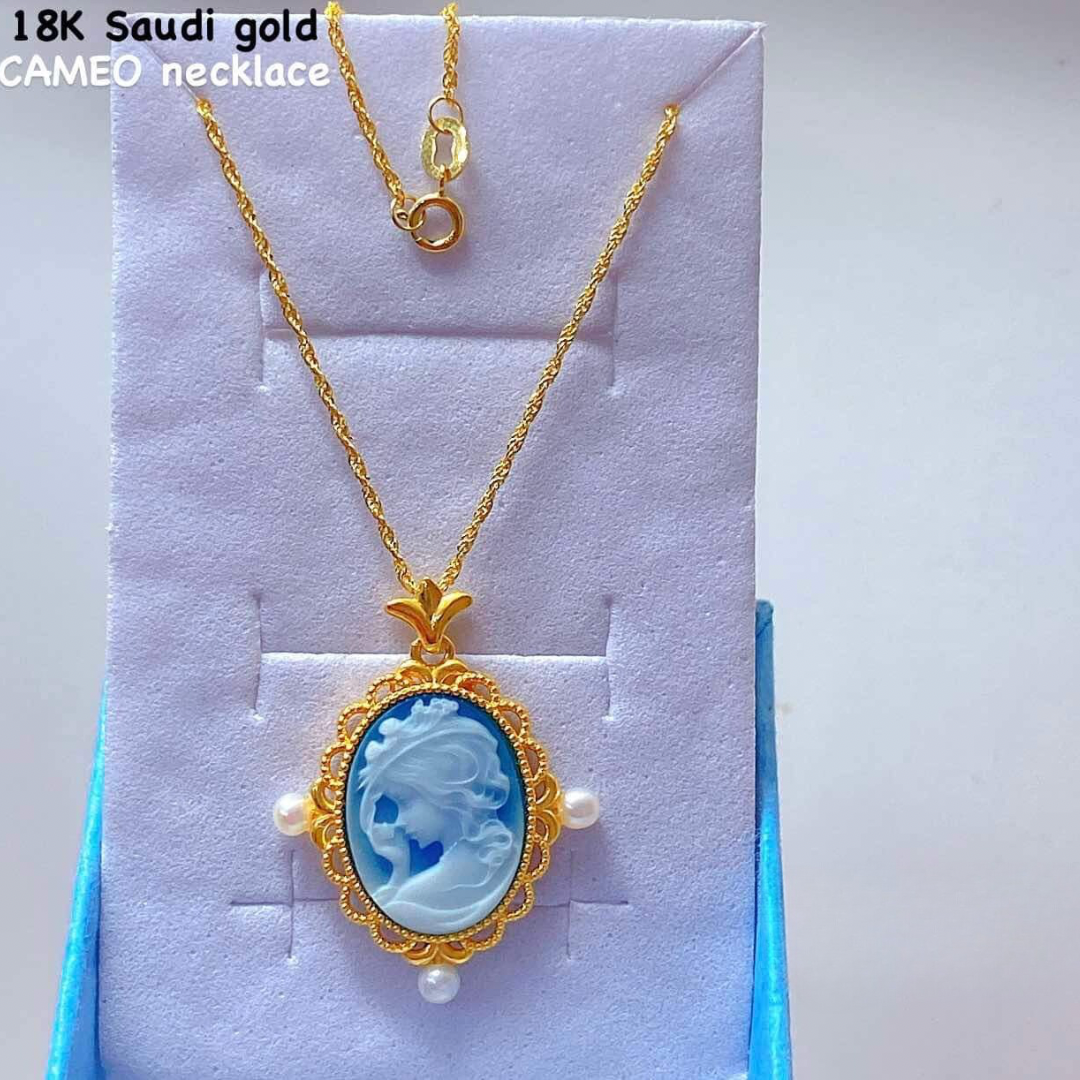 #5 Cameo Necklace 18k Saudi Gold