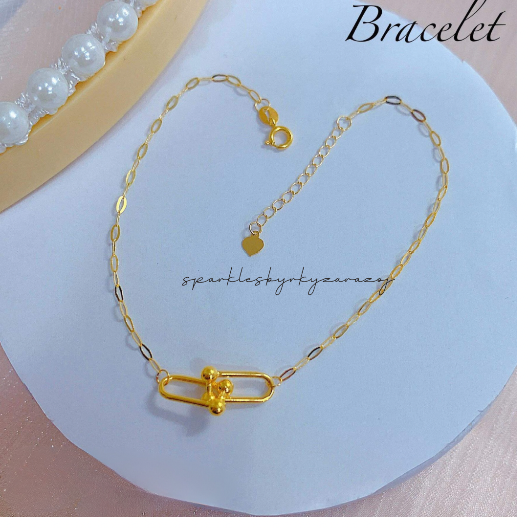 Paperclip Hardware Bracelet 18k Saudi Gold