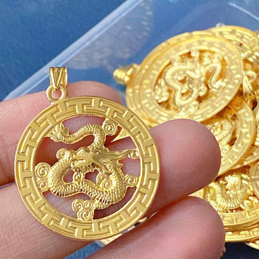 #3 Golden Dragon Pendant Solid 18k Saudi Gold