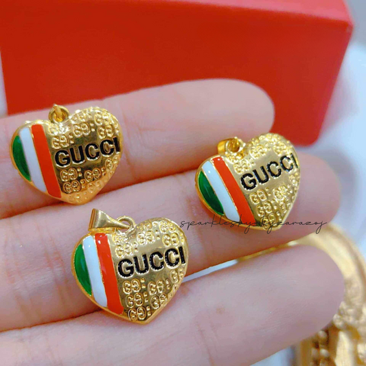 GUCCI Heart Pendant 18k Saudi Gold