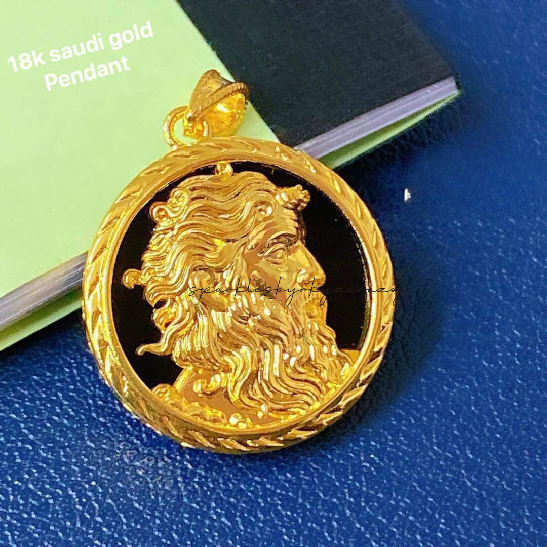 Jesus gold ampaw pendant 18k saudi gold