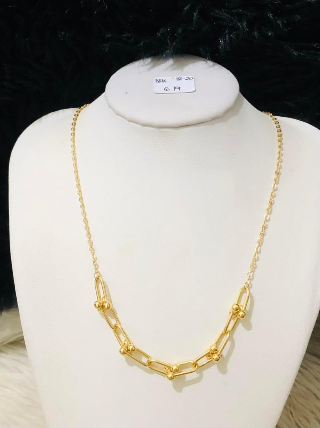 Per Gram 6.19 Necklace 18k Saudi Gold Pawnable ( Promo )