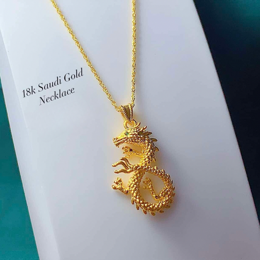 #2 Golden Dragon Pendant Only Ampaw 18k Saudi Gold