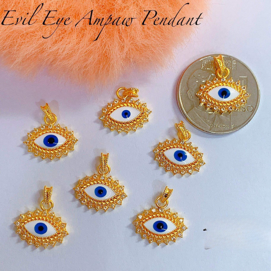 # 3 Evil Eye Ampaw Pendant 18k Saudi Gold