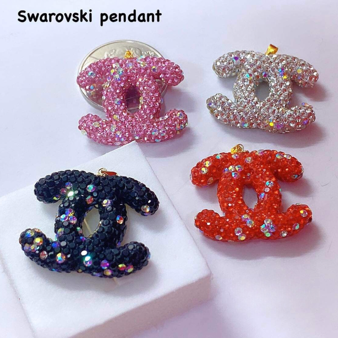 CC Swarovski Pendant 18k Saudi Gold