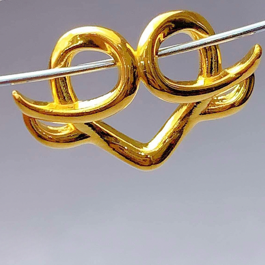 Twisted Plain Heart Pendant Ampaw 18k Saudi Gold