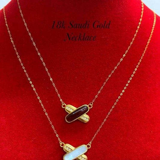 X Style Necklace 18k Saudi Gold