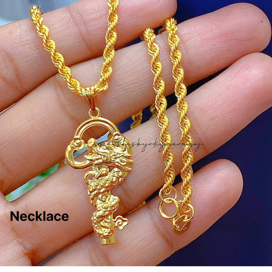 #6 Dragon Necklace 18k Saudi Gold