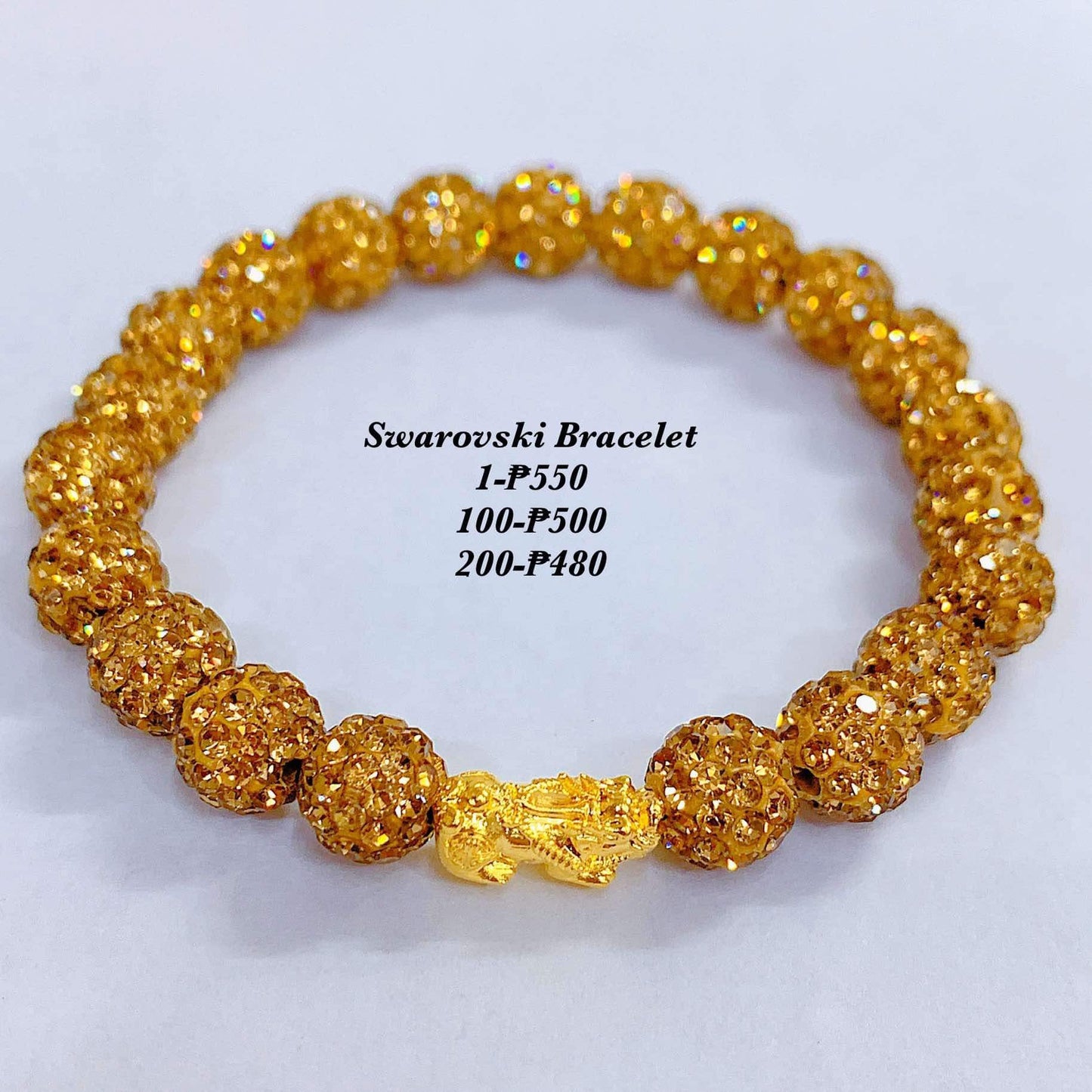 Yellow Swarovski Bracelet 18k Saudi Gold