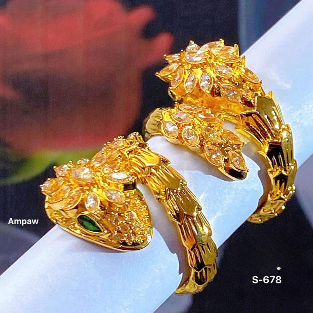 Snake Princess Ring Ampaw 18k Saudi Gold