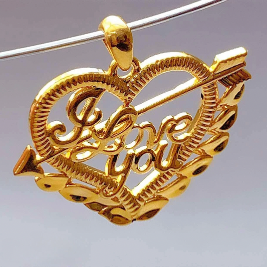 I Love You Pendant Ampaw 18k Saudi Gold